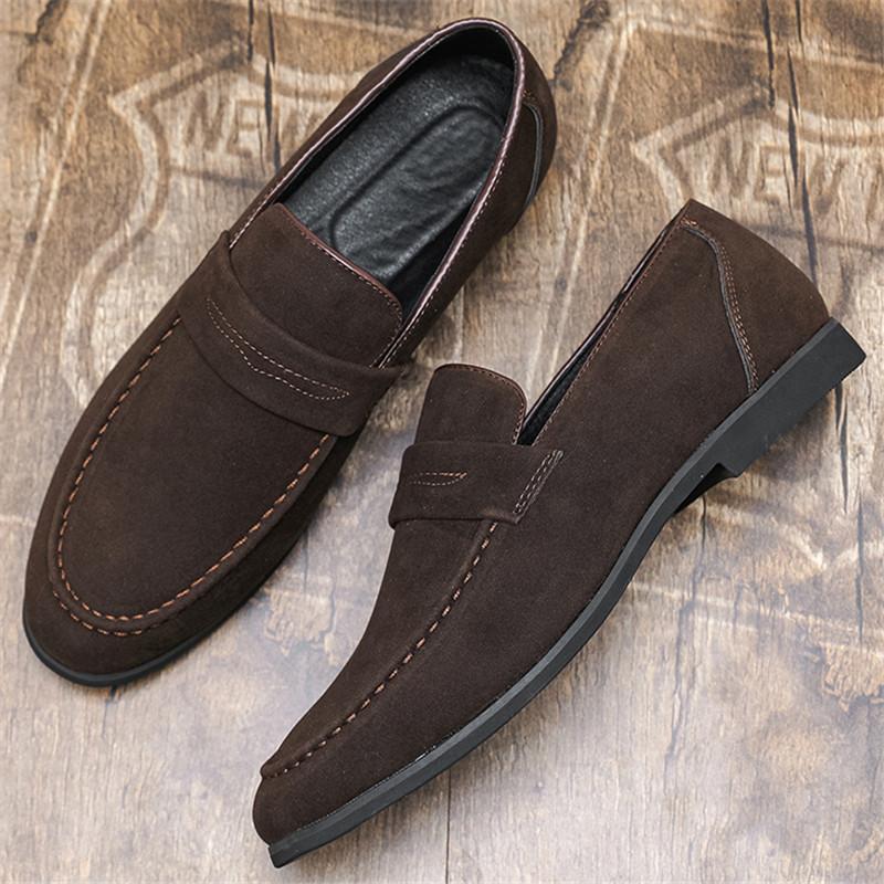 Модные Новые Дизайнерские Мужские Остроносые Коричневые Черные Свадебные Формальные Туфли из Замши Для Мужчин Повседневные Лоферы Обувь для Вечеринки