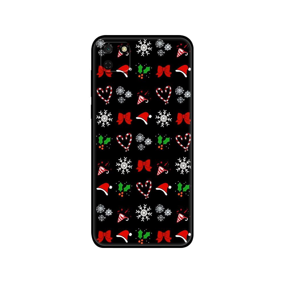 Черный ТПУ чехол для Huawei Y9S Y6S Y8S Y5P Y7P Y8P Чехол для Huawei Y5 lite Prime 2018 Y6 2019 Чехол Рождественский подарок Санта