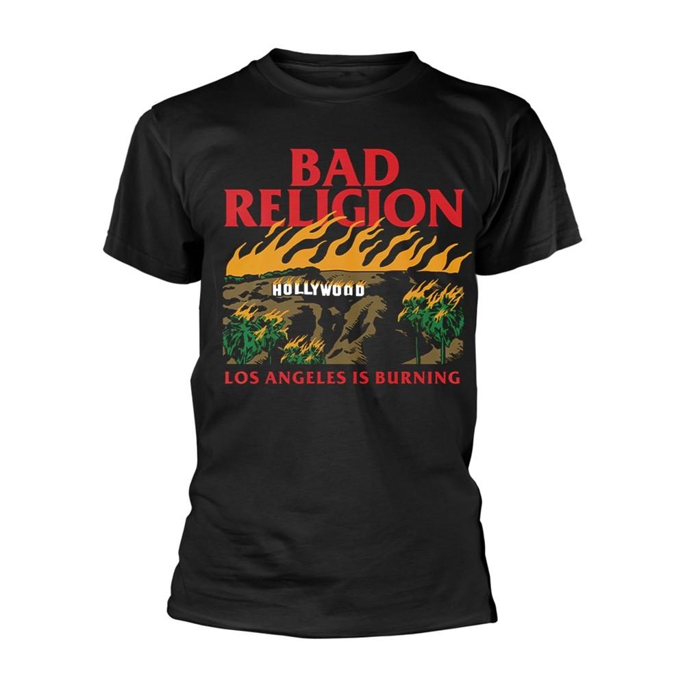 BAD RELIGION - BURNING BLACK T-Shirt Large