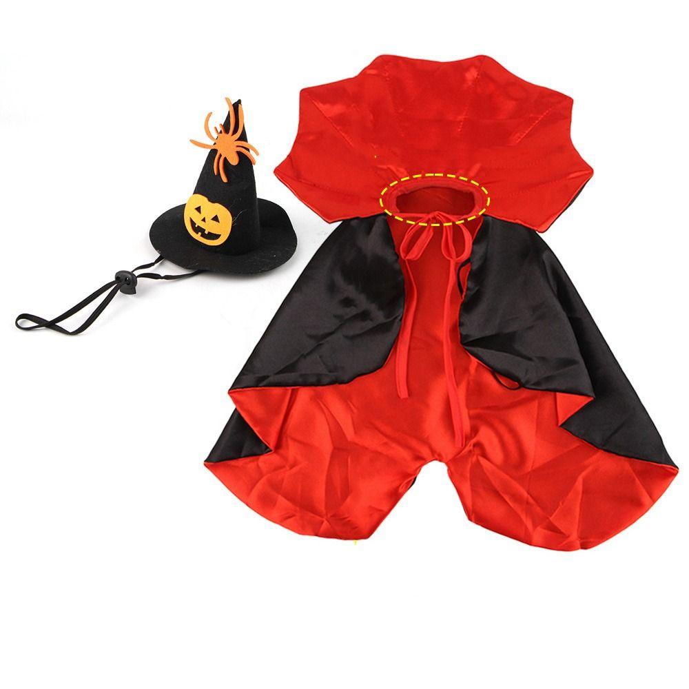 Stand-collar Halloween Pet Costume Adjustable Easy To Wear Dogs Knight Cape Soft Fabric Pet Supplies Kitten Puppy Dress