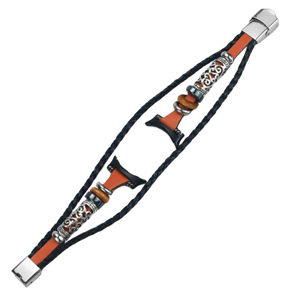 For Google Pixel Watch 3 41mm/Watch 2/Pixel Watch Ethnic Braided Leather Watch Strap Beads Wrist Band