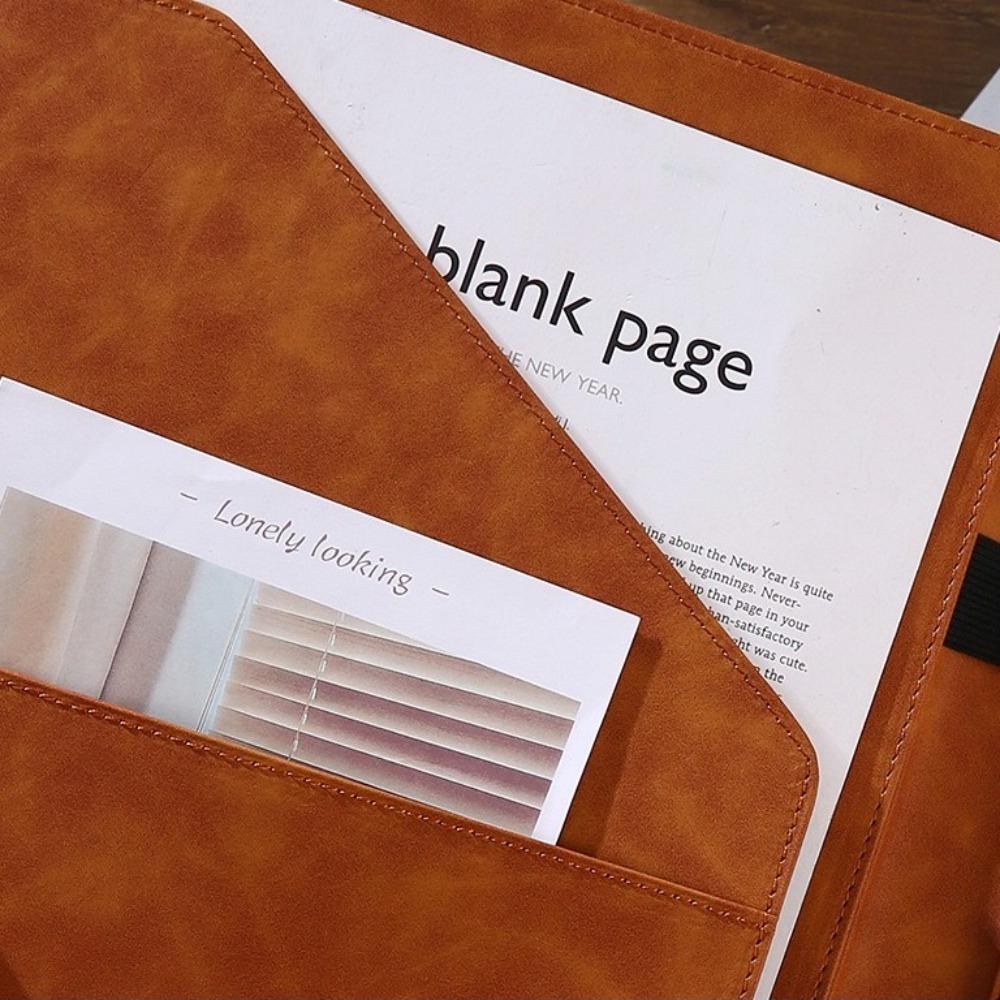 Multifunctional Contract File Folders A4 Leather Writing Case with Closure  Resume