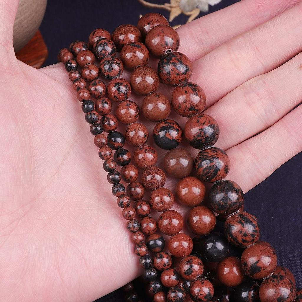 Натуральный камень красный обсидиан круглые свободные бусины для изготовления ювелирных изделий DIY аксессуары