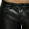 Men Shorts Faux Leather Solid Color Soft Button Zipper Closure Pockets Smooth Slim Fit Mid Waist Plus Size Party Club Mini Shorts