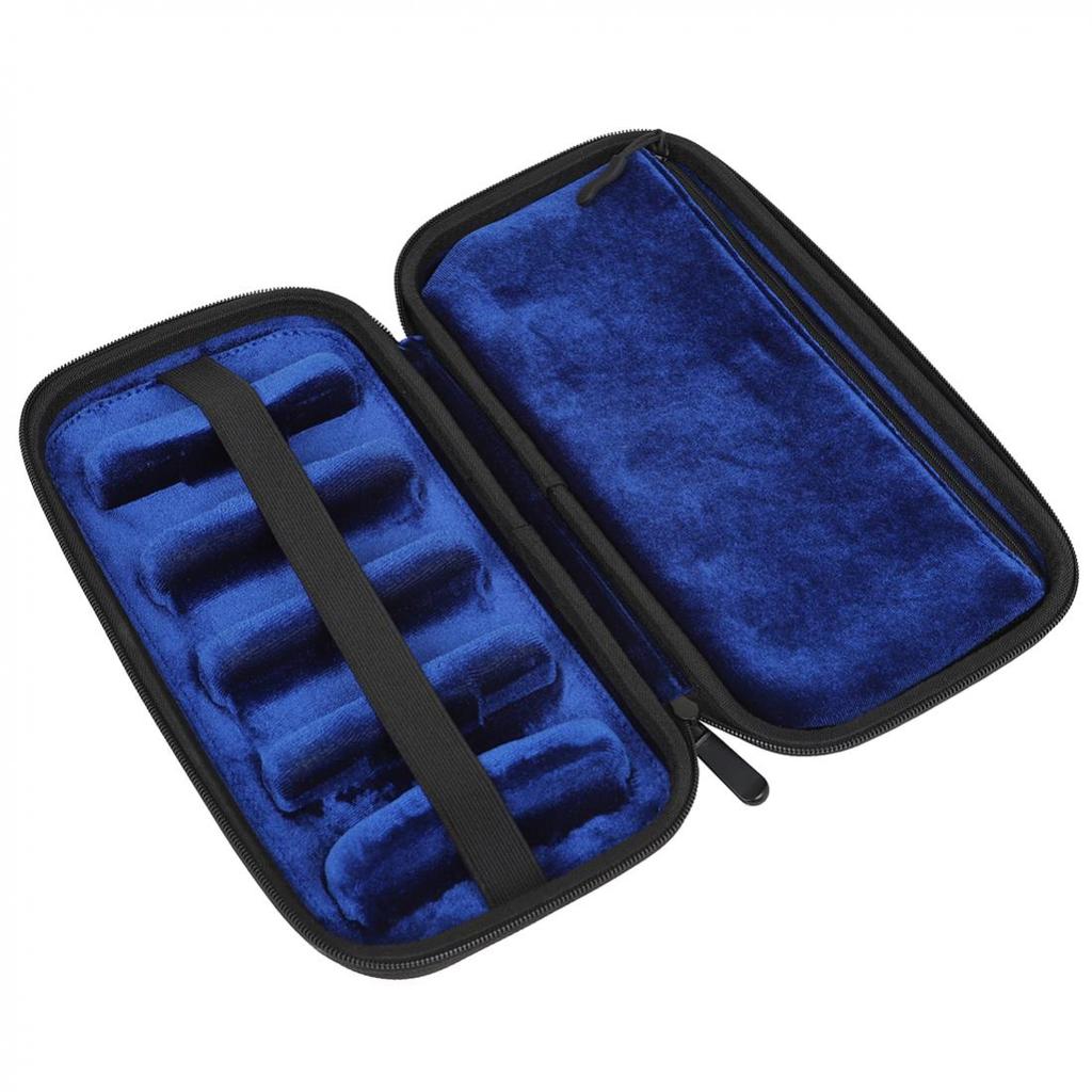 6 Slots Saxophone Mouthpiece Storage Case Box Portable Sax Accessories