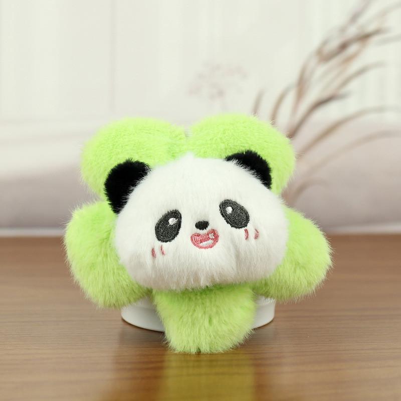 Cute Floral Panda Plush Pendant Ideal For Stylish Bag Charm Or Keyring Accessory
