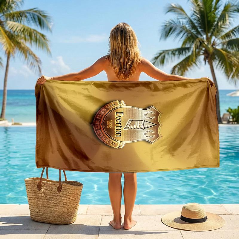 Everton Football Beach Towel Soft Microfiber Summer Towel Quick Dry Absorbent Towel for Beach Swimming Pool Travel