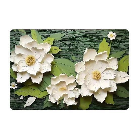 Коврик для пола 3D визуальный эффект цветочный узор нескользящая основа ковер гостиная спальня прихожая