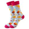 5 pairs of new mid-calf socks: original food-themed trendy socks for women – fun, quirky and fashionable