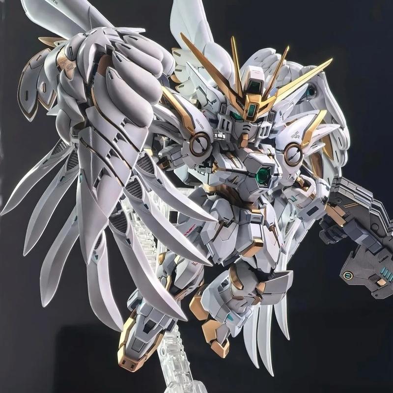 GL MGSD Wing Zero EW Белоснежная версия Ангельское Перо Падающий Мех Сборная Модель Набор Фигурка Действия Настольное Украшение Кукла Игрушка для Мальчика