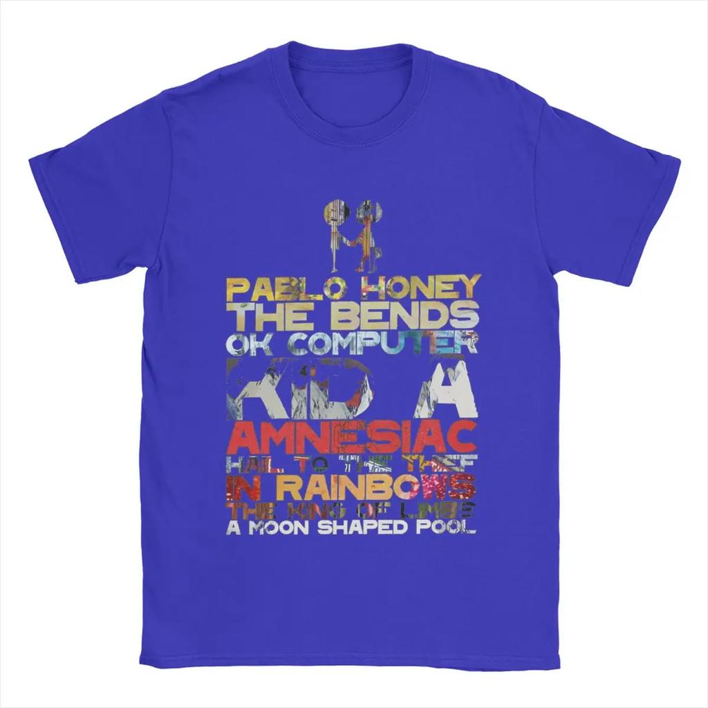 Radiohead T Shirt 100% Cotton Vintage T-Shirts Crewneck Rock Band Tees Short Sleeve Tops Summer