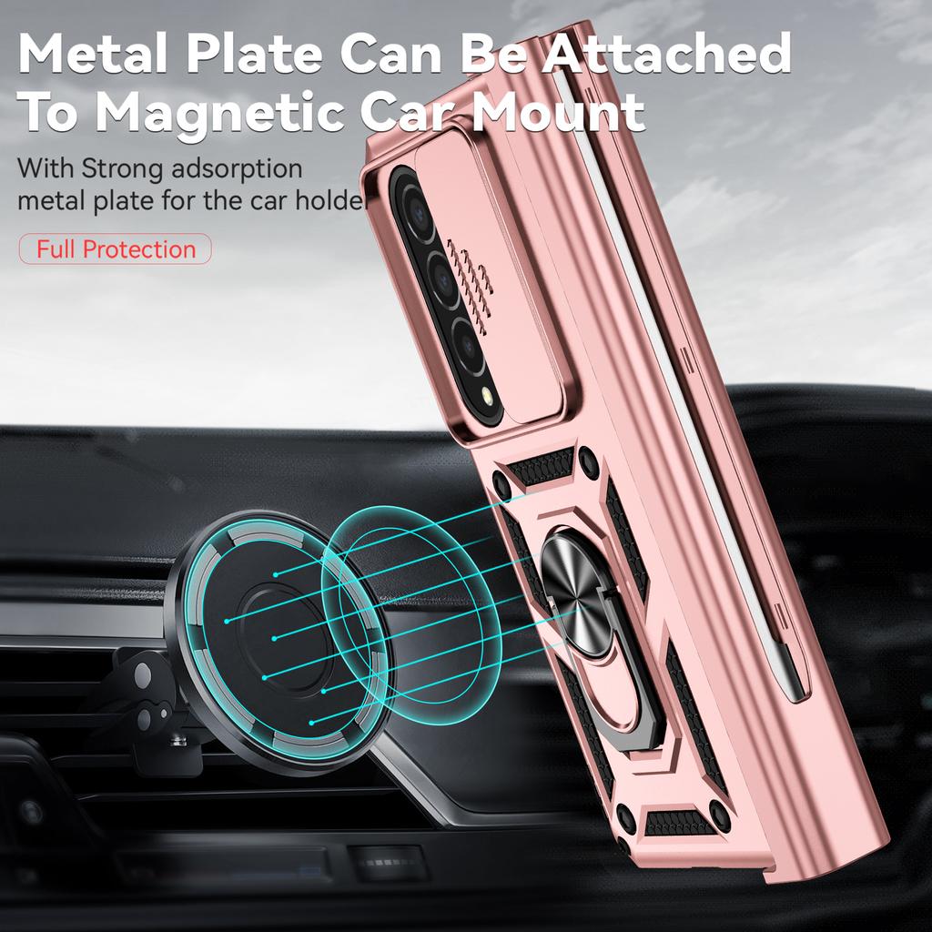 Magnetic Portable Ring Holder Funda Case For Samsung Galaxy Z Fold 4 5g Fold4 Zfold4 Lens Protection Phone Accessories Cover