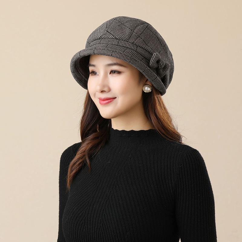 Женская праздничная шляпа, теплые универсальные шапки для бассейна среднего и старшего возраста, осенне-зимняя модная молодежная простая кепка для отдыха, рыбацкая шапка
