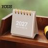 Функциональный настольный календарь для планирования Мини 2026-2027, Окт 2026 - Дек 2027, Стоячий, Перекидной, Маленький, Милый, Цветной, 14 Месяцев, Настольный, На пружине
