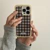 Модный Коричнево-Желтый Клетчатый Чехол для Телефона для iPhone 17 Pro Air 16 15 14 13 12 11 Pro Max X XR XS 7 8 Plus 16e Мягкий Прозрачный Чехол
