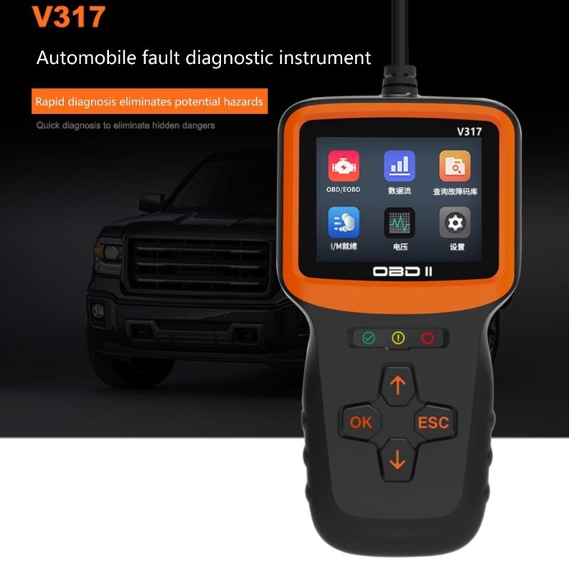 OBDII EOBD Диагностический инструмент Чтение кодов неисправностей двигателя в реальном времени с функцией готовности I/M Сканер OBD2 Детектор неисправностей