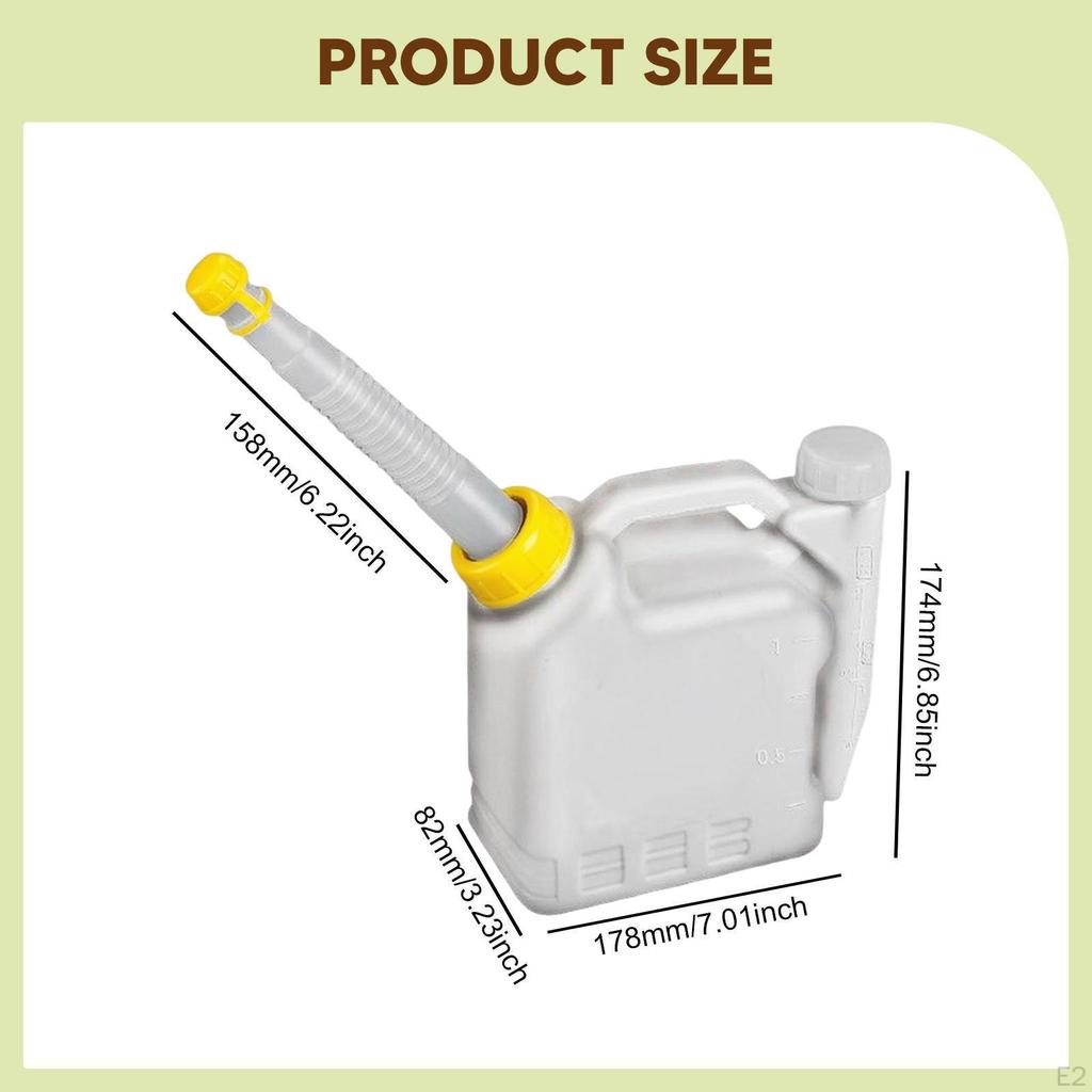 Oil Mixing Bottle Contrast Pot 2 Stroke Engine Measuring and Dispensing Petrol Container Portable