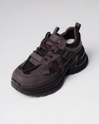 Кроссовки женские Suny Liana 1273 36 шоколад кожа сетка