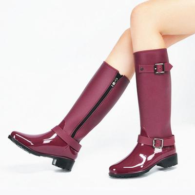 Новые женские дождевые туфли, взрослая обувь для воды, средней высоты и высокие резиновые сапоги, модный тренд, нескользящие водонепроницаемые резиновые туфли на толстой подошве