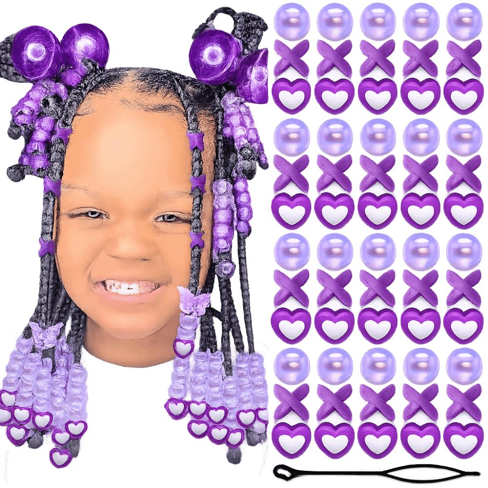 Multi-Color Colorful Hair Beads Kits Love Heart Dreadlock Braids Decor Boys