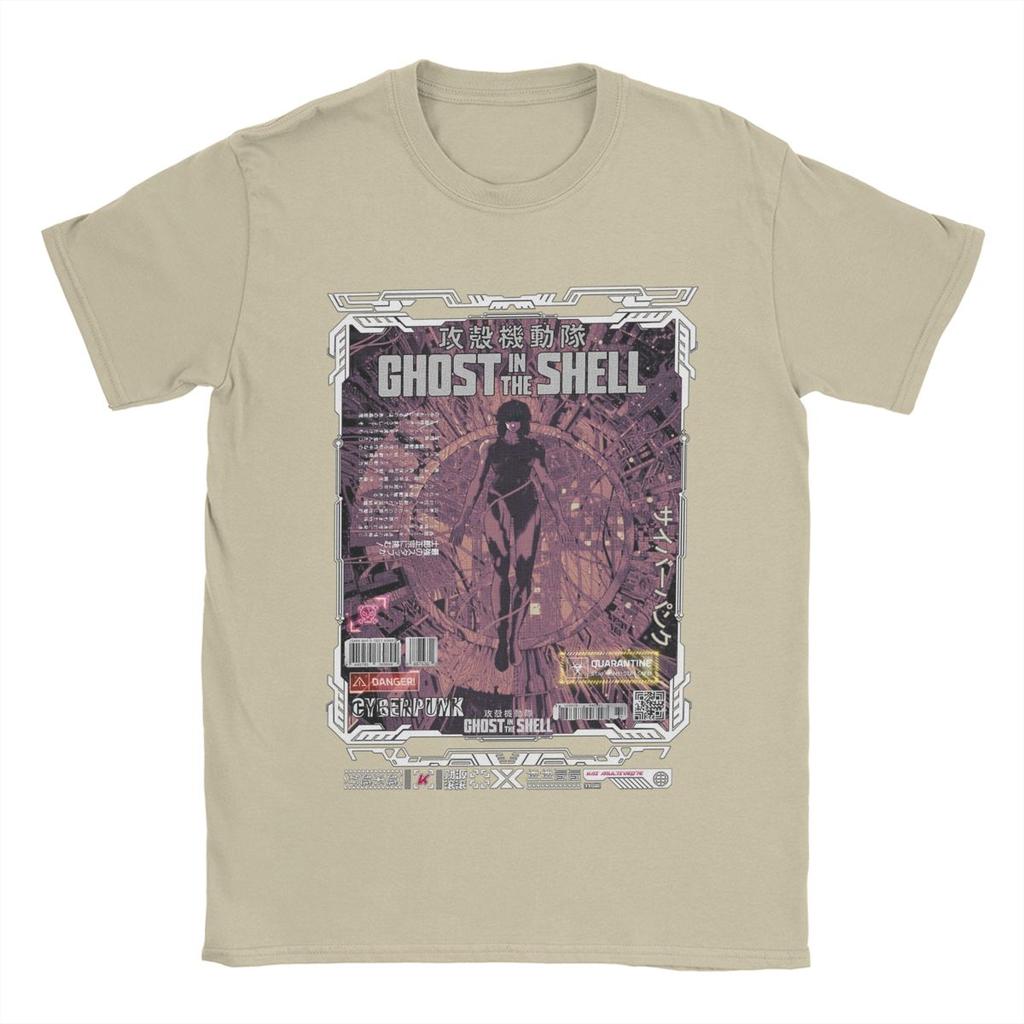 Мотоко Кусанаги Призрак в доспехах Футболки Мужские 100% Хлопок Потрясающая Футболка Аниме Футболка Короткий Рукав Одежда Большой Размер