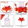 360ml Hummingbird Feeder Hanging Feeder with Anti-Ant Guard Bird Feeder with 5 Flower Feeding Ports Circular Perch for Garden Backyard