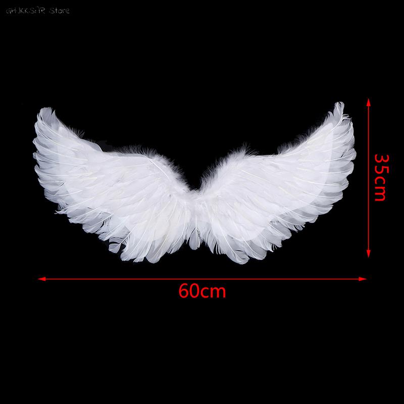 1PC Kids Adult Party Swallow White Angel Feather Wings Wands Cosplay Elastic Straps Wedding Birthday Halloween Christmas