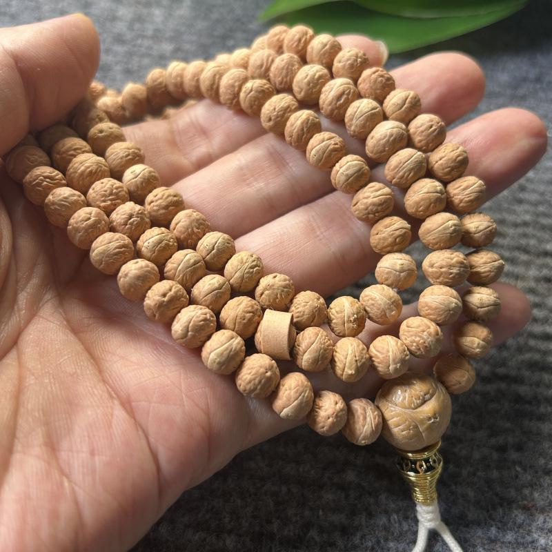 Phoenix Eye Bodhi Prayer Beads Bracelet - 108 Red Skin Beads, 7mm/8mm