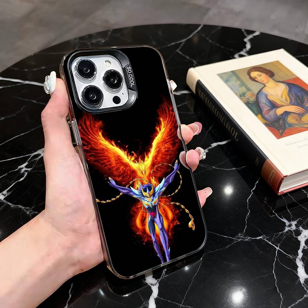 S-Saint Seiya Рыцари KZ Z-Знак Зодиака Чехол для телефона Для iPhone 17,16,15,14,13,12,11 Plus,Pro Max,Красочный Серебристый Чехол для телефона Funda Cover
