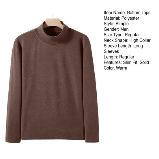 Мужская базовая водолазка однотонная с длинным рукавом тонкая эластичная кофта осенне-зимнего стиля