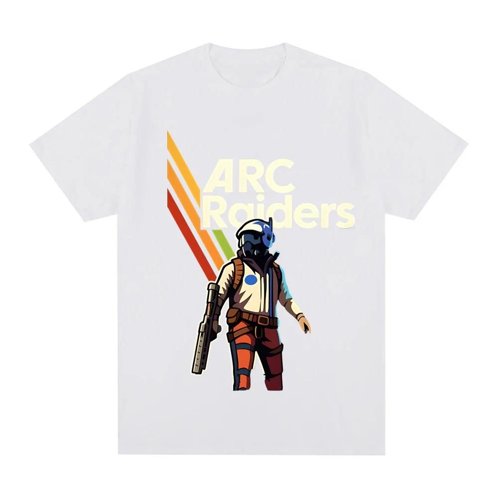 Arc Raiders Ретро Научно-фантастическая Иллюстрация Футболка Игра-стрелялка Графика Повседневная Хлопок Оверсайз Удобная Высококачественная Одежда