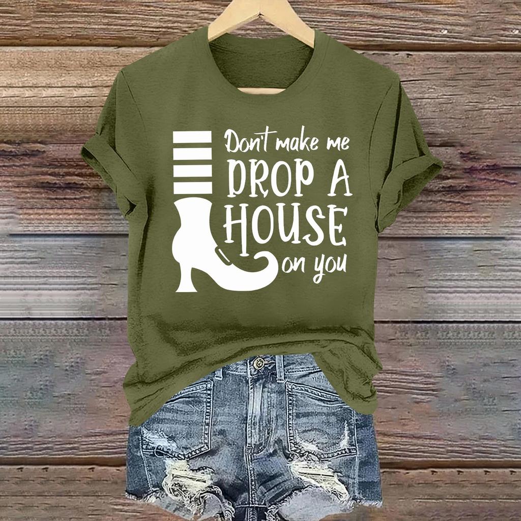 Женская повседневная футболка с круглым вырезом и коротким рукавом, пуловер