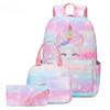 Lightweight Primary Secondary School Students Schoolbag Gradient Rainbow Unicorn Printed Backpack Large Capacity Rucksack Girl Lunch Bag