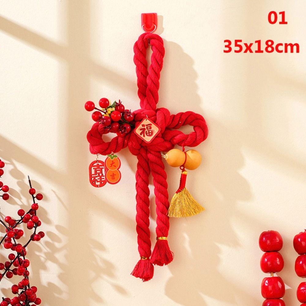 Handcrafted New Year Decoration DIY Lucky Charm Chinese Knot Ornaments Tassel Hanging Design Spring Festival Decorations