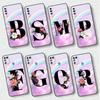 Pink Letters M S R Case For Samsung Galaxy A50 A02s M31 A70 A30 A10 A20e A40 A10s M30s M51 M52 M22 M32 Black Phone Cover
