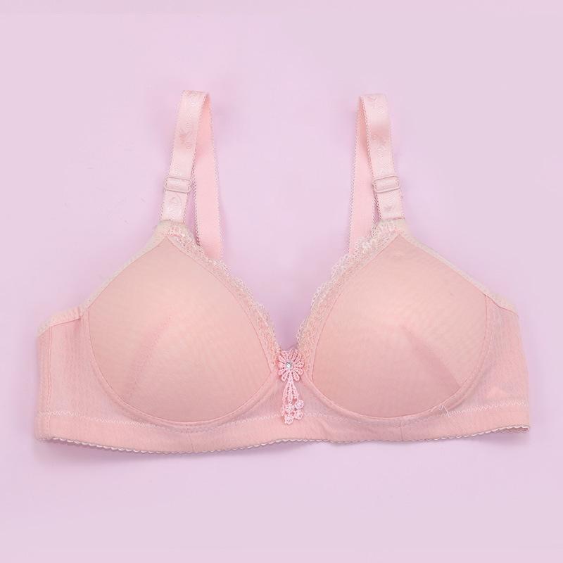 Medium and Elderly Underwear Thin Bra Lace Bra Breathable Bra Gathered Bra No Steel Ring Bra