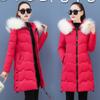 Зимний теплый пуховик для женщин средней длины, утолщенный теплый воротник, хлопковая куртка, хлопковая куртка