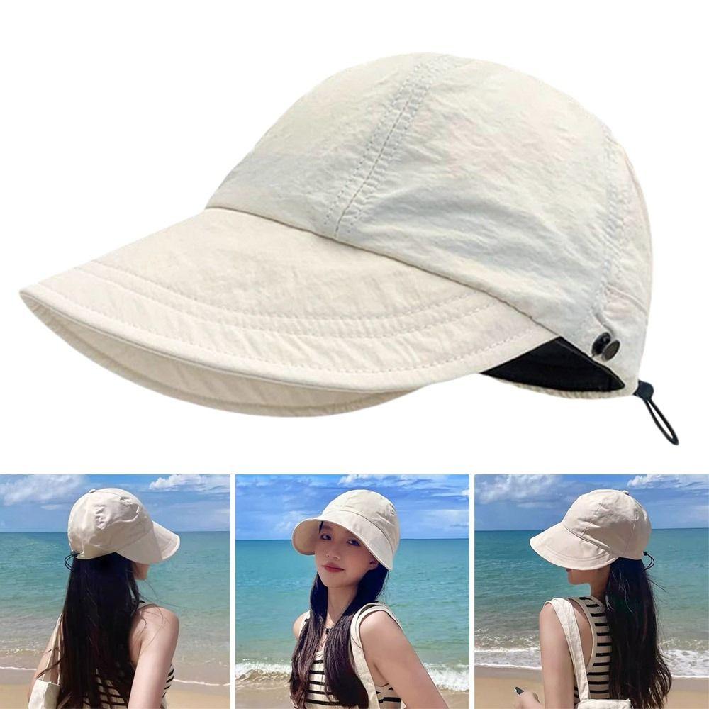 Foldable Beach Caps Wide Brim Bucket Hat Summer Quick-drying Visors Men Women