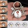 1Pc Nurse Medical Syringe Keychain Glass Key Ring Pendant Stethoscope Pattern Keychain Gift