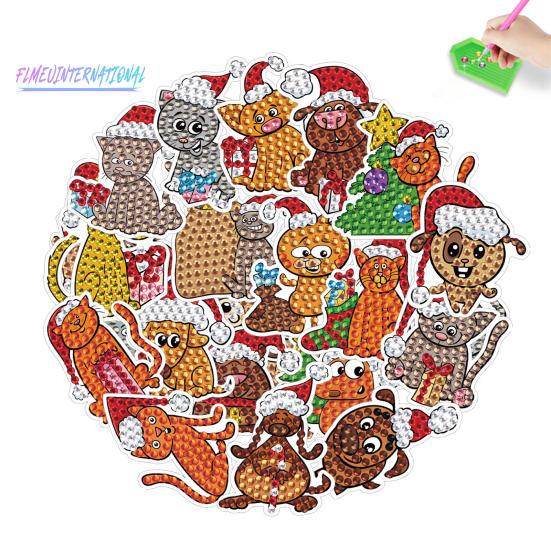 1 комплект, наклейка с алмазной живописью, набор рождественских наклеек «сделай сам», устойчивая к выцветанию наклейка со стразами для детей и взрослых