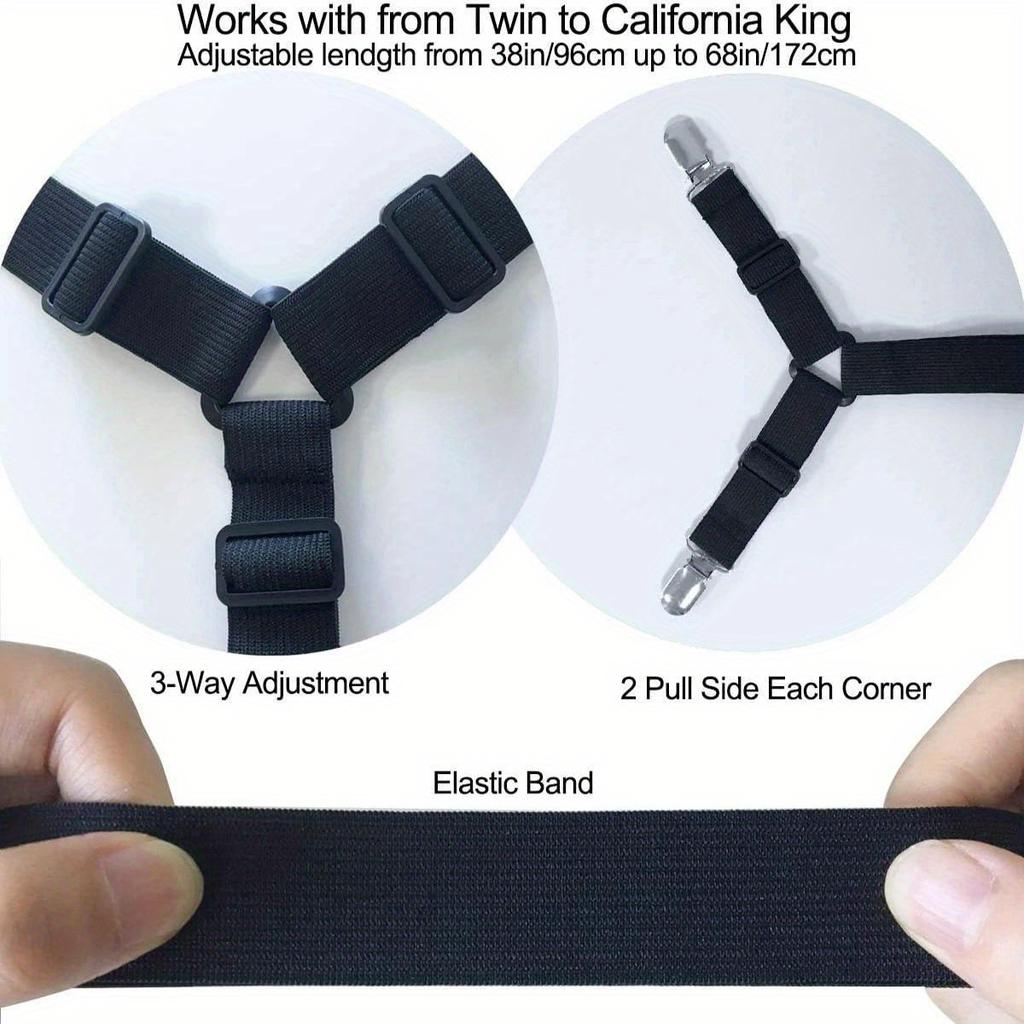 2 шт. фиксирующие ремни для простыней, регулируемые перекрестные эластичные ремни, плоские зажимы для простыней для матрасов, подушек для дивана
