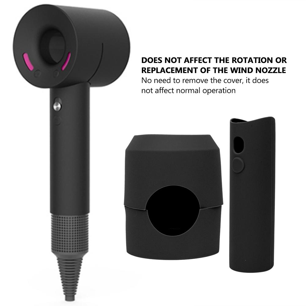 Silicone Hair Dryer Protective Cover Protector Cover for Dyson Hair Dryer (Black)