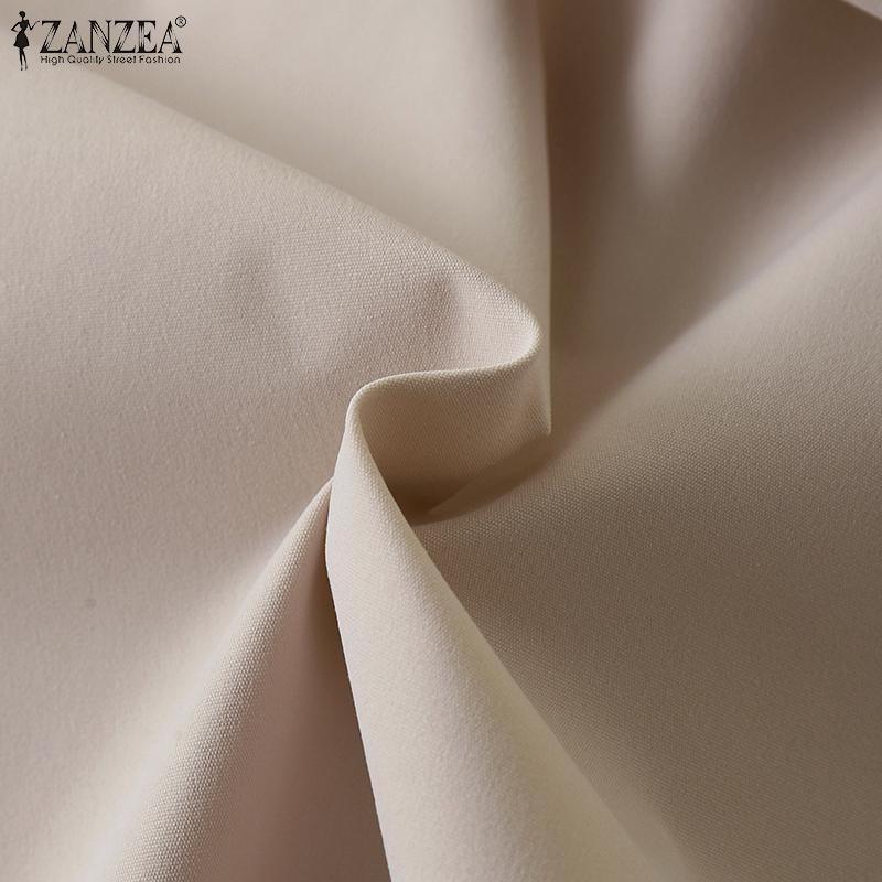 ZANZEA Женская повседневная блузка-кардиган с отложным воротником и длинными рукавами