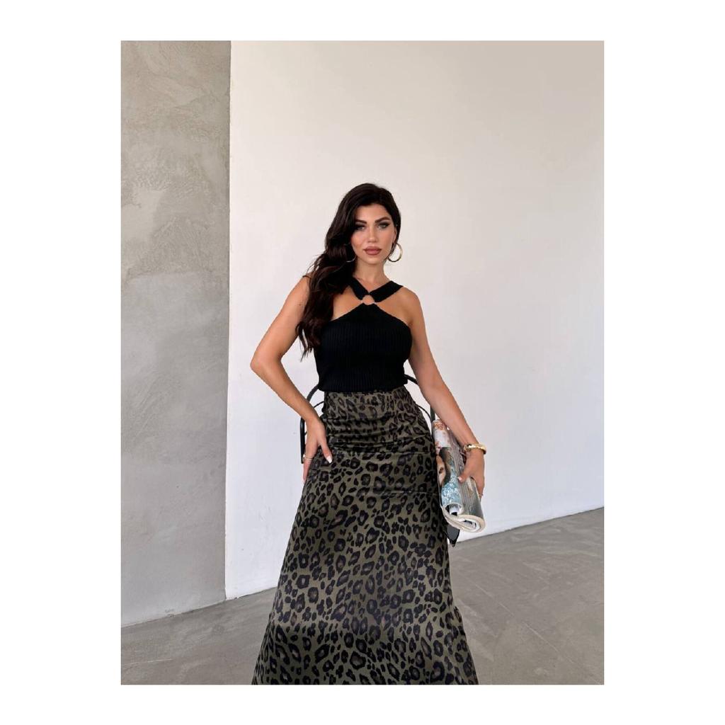 Women's Leopard Patterned Skirt