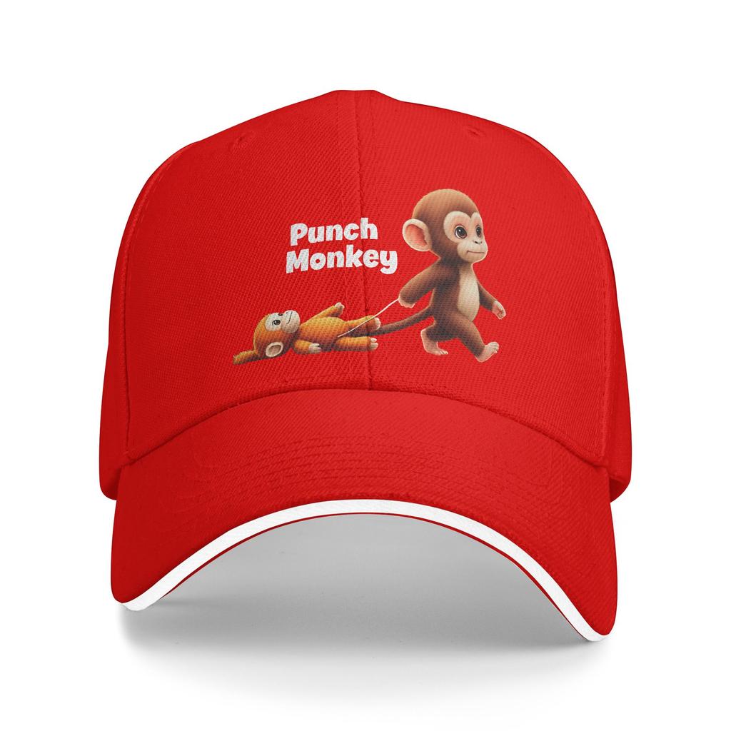 Summer Casual Baseball Cap Monkey Punch Hunting Camping Trucker Hat For Men Women Sun-Proof Punch Monkey Classic Baseball Caps