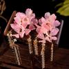 Ancient Floral Hair Stick Tassel Hanfu Headwear Elegant Tang Dynasty Hairpin  Jewelry