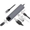 Многопортовый адаптер док-станции USB-концентратора TypeC 5IN1 с 4K HD RJ45 Ethernet USB 3.0 PD
