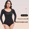 Женский утягивающий боди с длинным рукавом, с контролем живота и подъемом бедер
