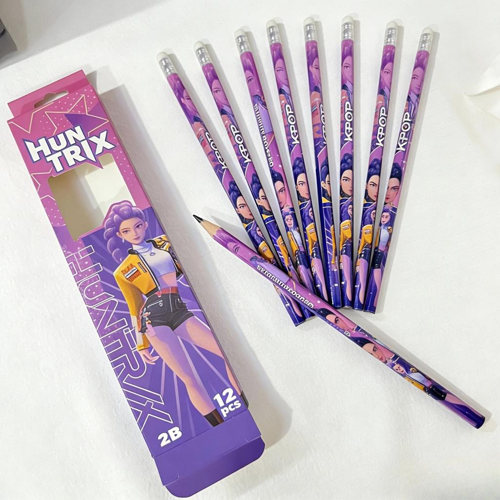 Cute Aesthetic K-pop Demon Hunters Mechanical Pencil Set Anime Merch Break Resistant Automatic Pencils for School Supplies