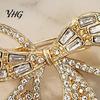 Alloy Lapel Pin Sparkling Rhinestone Bow Brooch, Mini Bowknot Shaped Pin, Clothing Jewelry Accessory for Women Girls